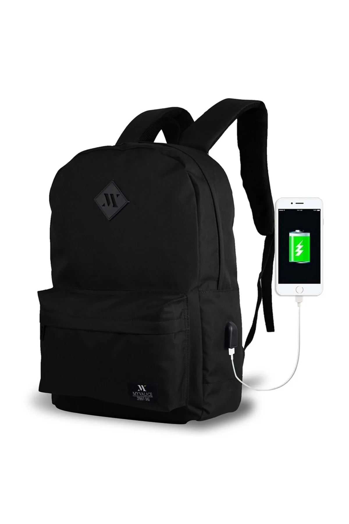 Smart USB-chargeable laptop backpack with water-resistant fabric
