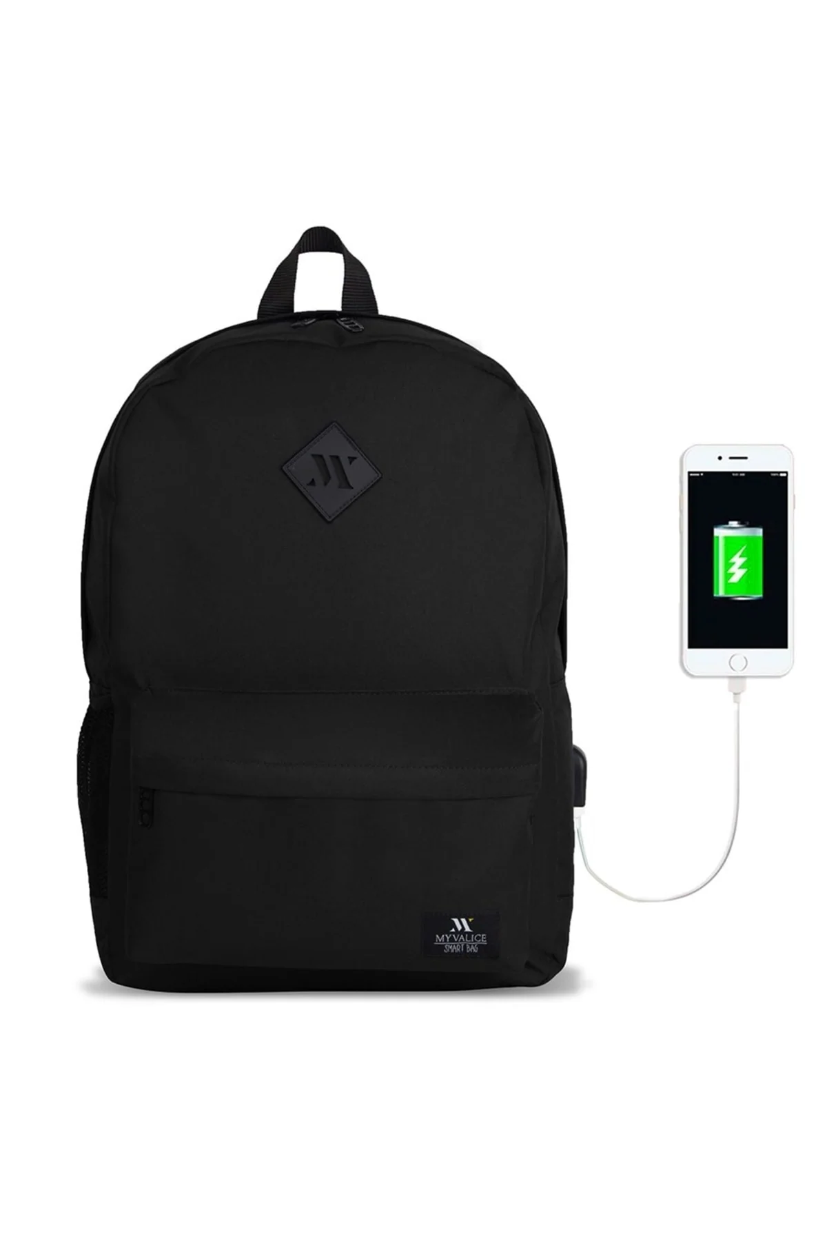 Smart USB-chargeable laptop backpack with water-resistant fabric