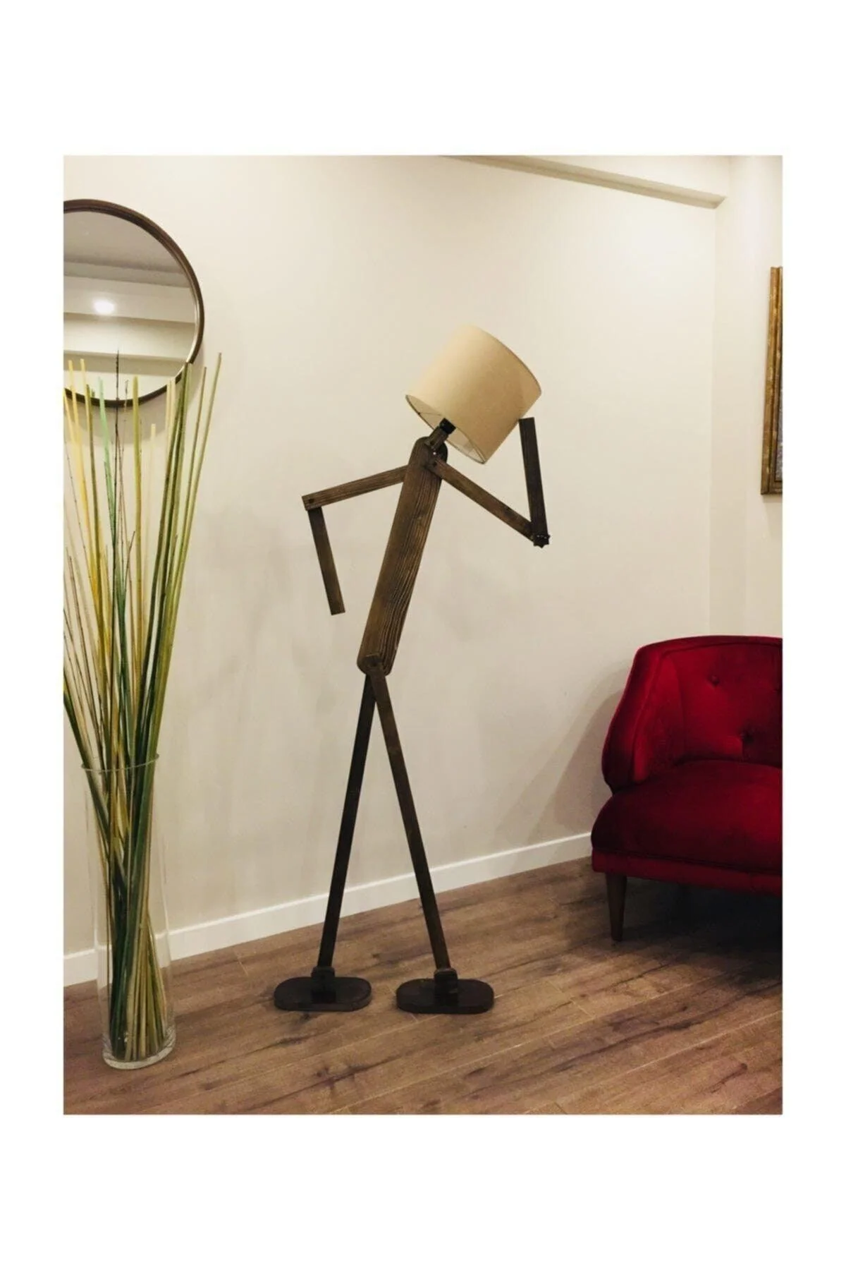 Adjustable Smart Corner Floor Lamp with Fabric Lampshade