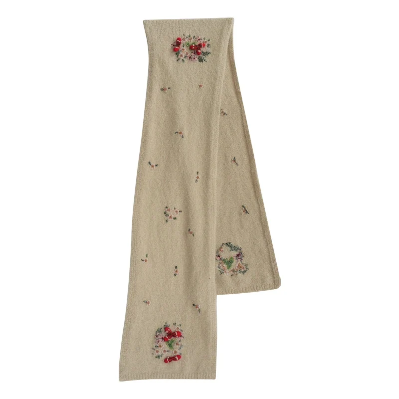 Soft 3D Embroidered Scarf