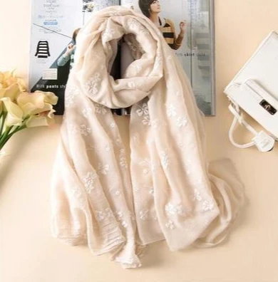 Soft Floral Cotton Scarf