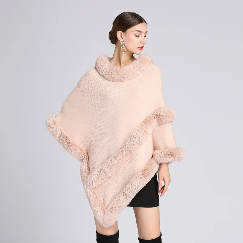 Soft Imitation Fur Cape & Shawl Set