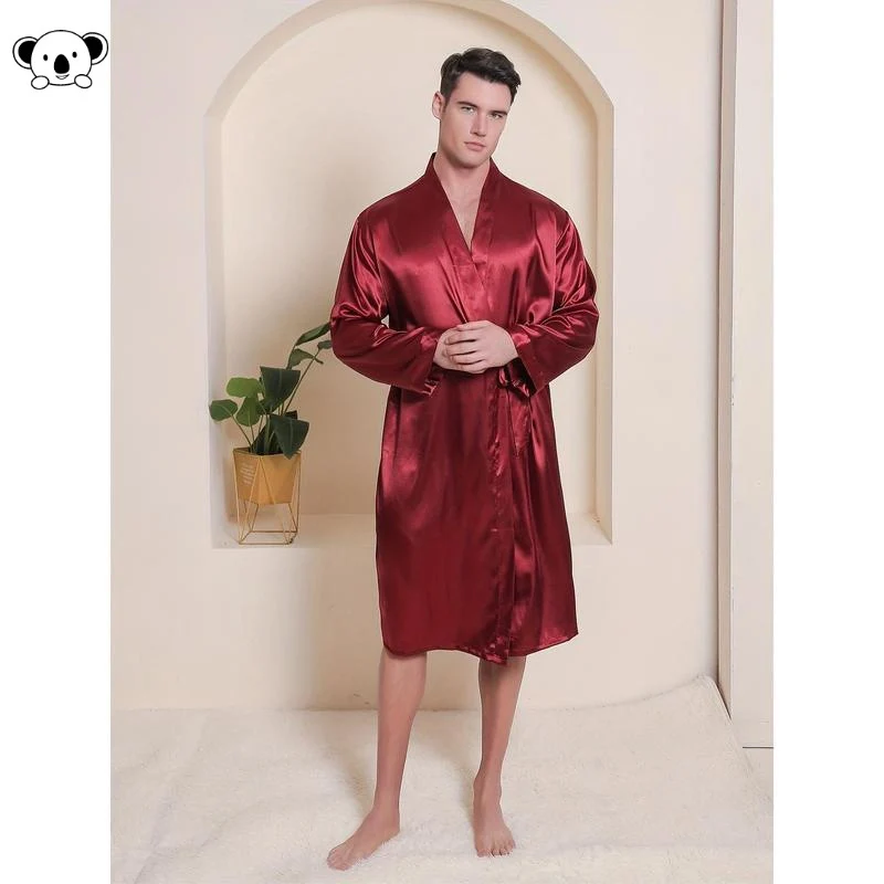 Soft Silk-like Bathrobe for Men - Relaxed Fit