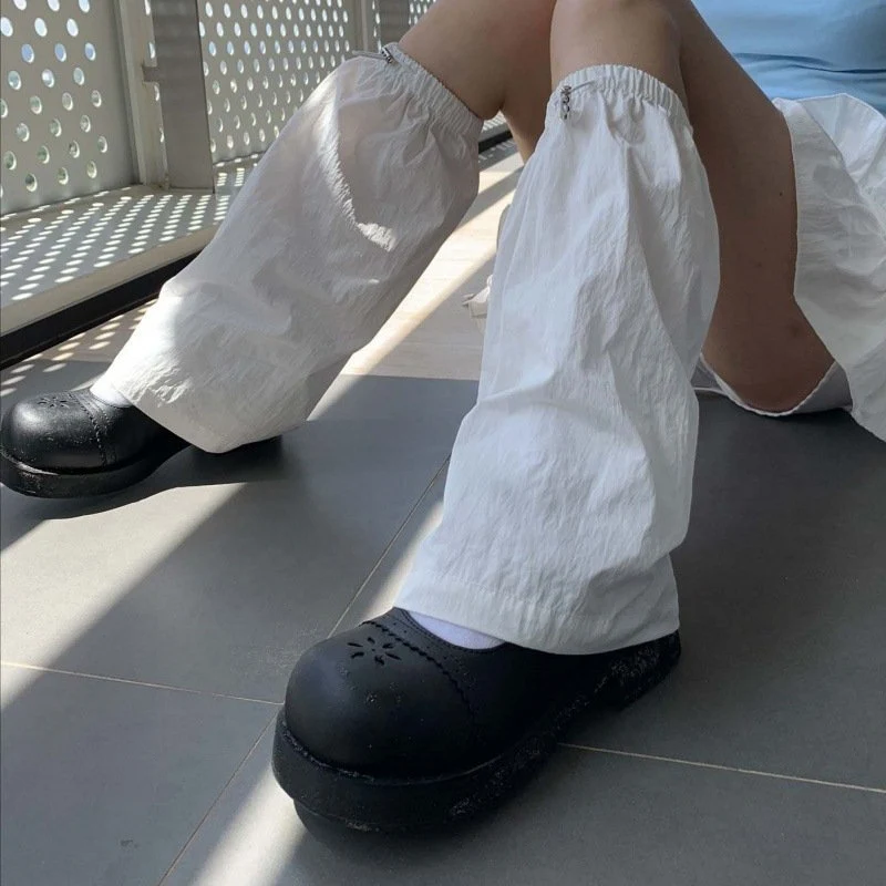 Soft White Ankle Socks with Drawstring