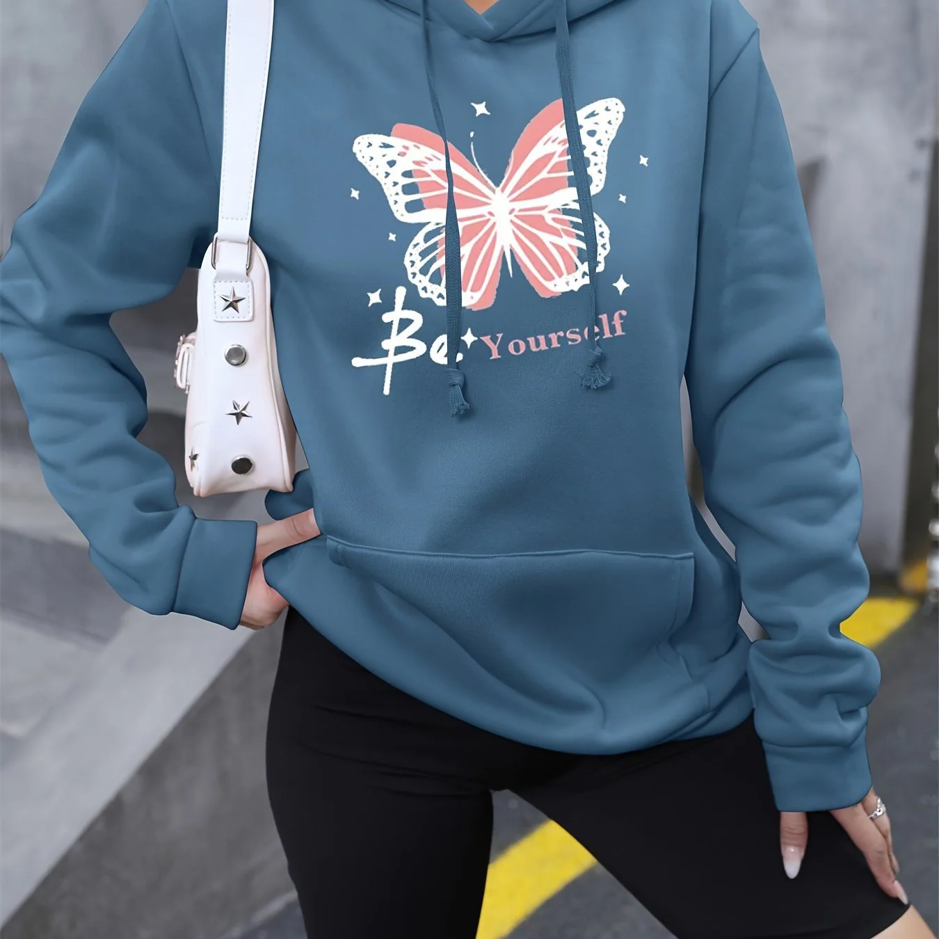 Soft Women's Cloud Blue Drawstring Sweatshirt