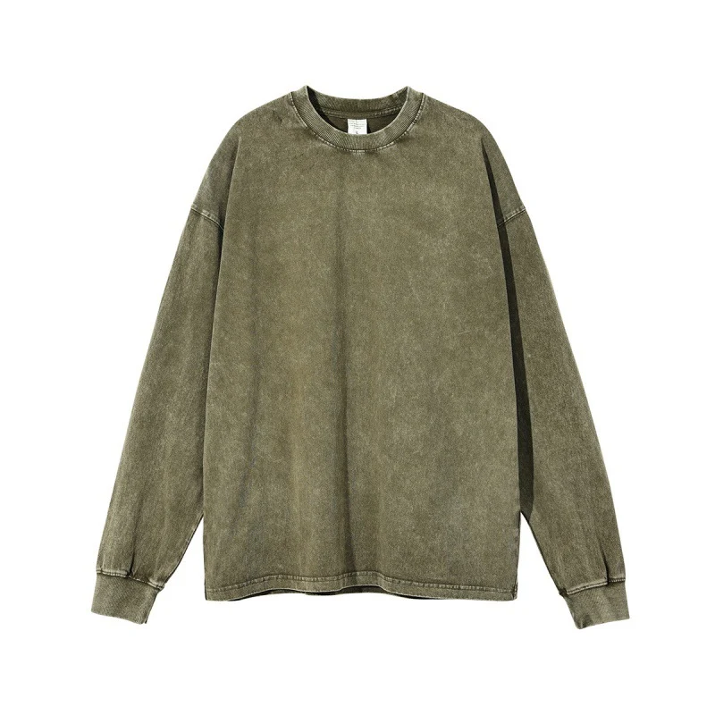 Solid Blank Ribbed Sleeve T Shirt