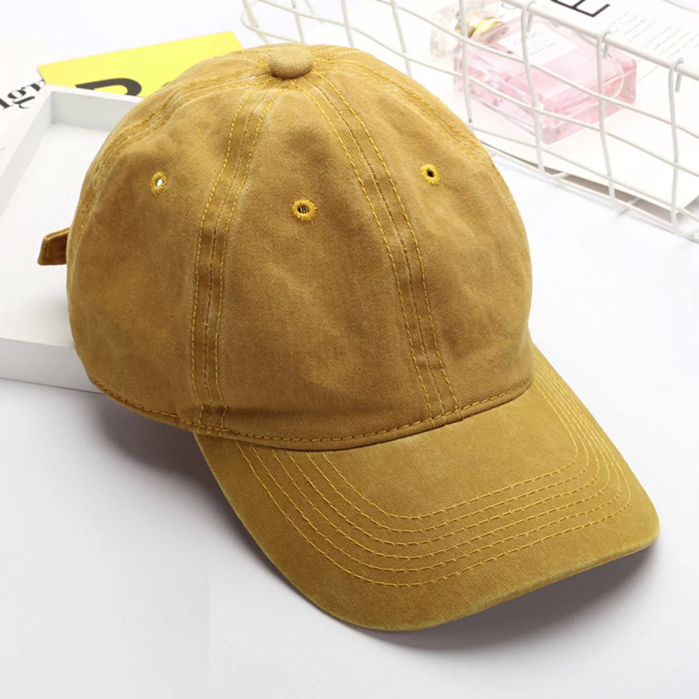 Solid Color Adjustable Baseball Cap for Women
