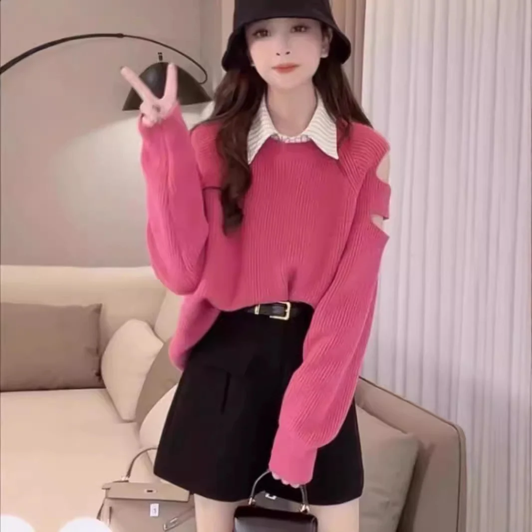 Solid Color Age-reducing Versatile Loose Sweater
