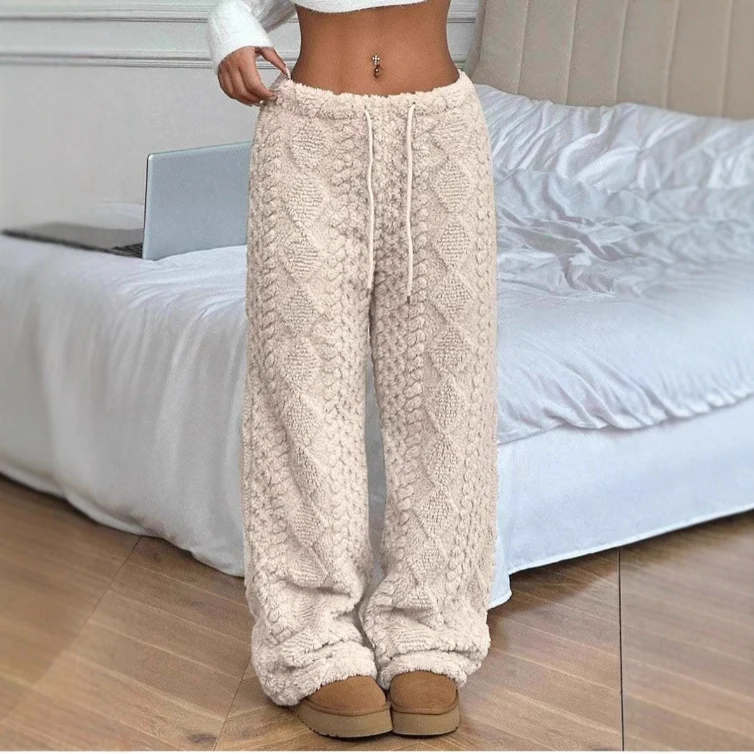 Solid Color Front Tie Casual Women's Pants