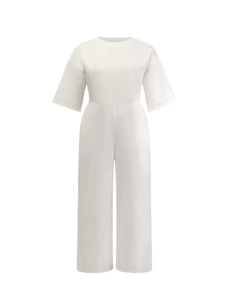 Solid Color Pocket Long Jumpsuit