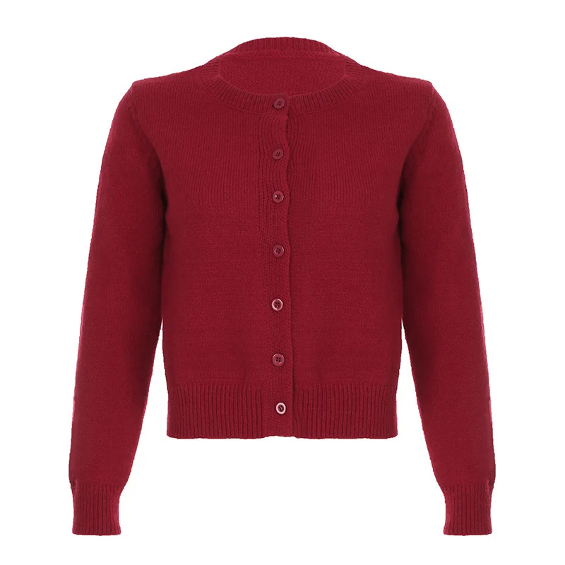 Solid-color Versatile Loose-fitting Knitted Crew Neck