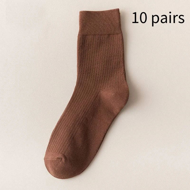 Solid Color Vertical Stripe Deodorant Business Socks