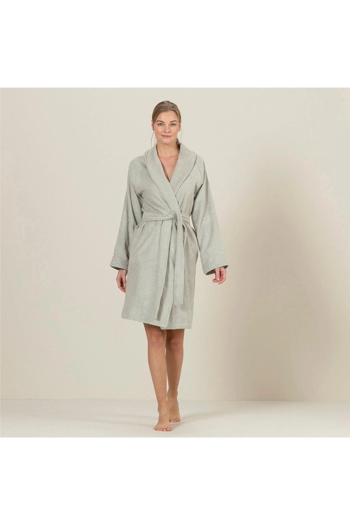 Sage green unisex bathrobe