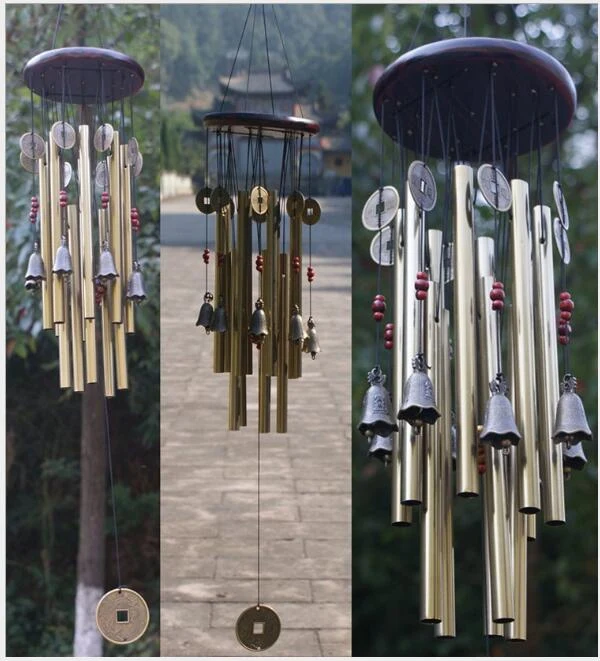 Solid Wood Bronze Wind Chimes Metal Multi-tube