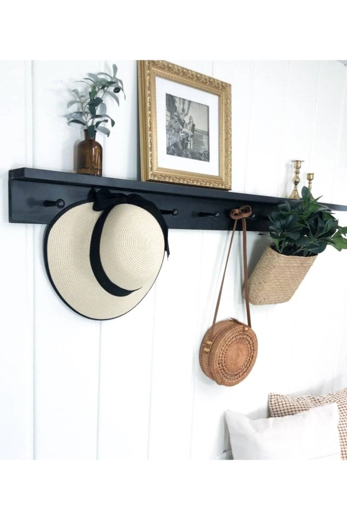 Handcrafted Solid Wood Wall Shelf, 80cm Length x 9cm Depth