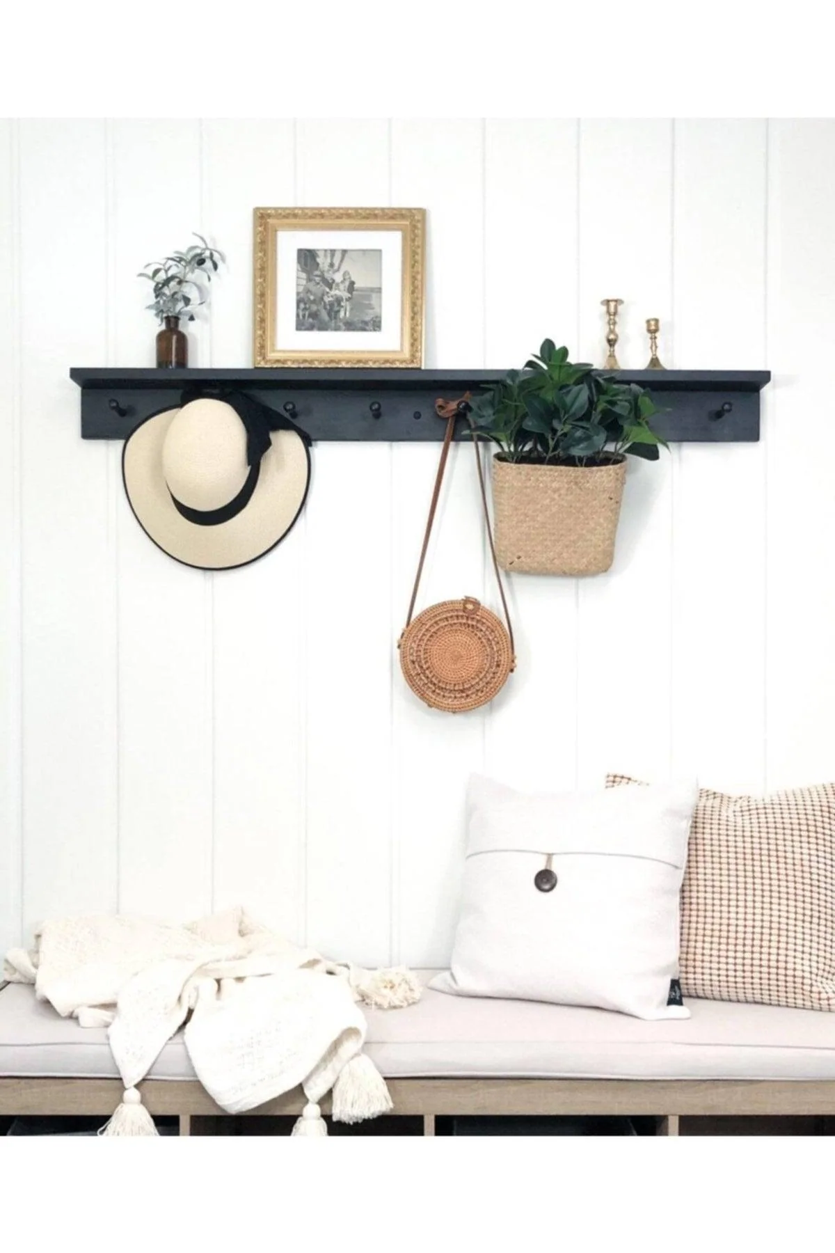 Handcrafted Solid Wood Wall Shelf, 80cm Length x 9cm Depth