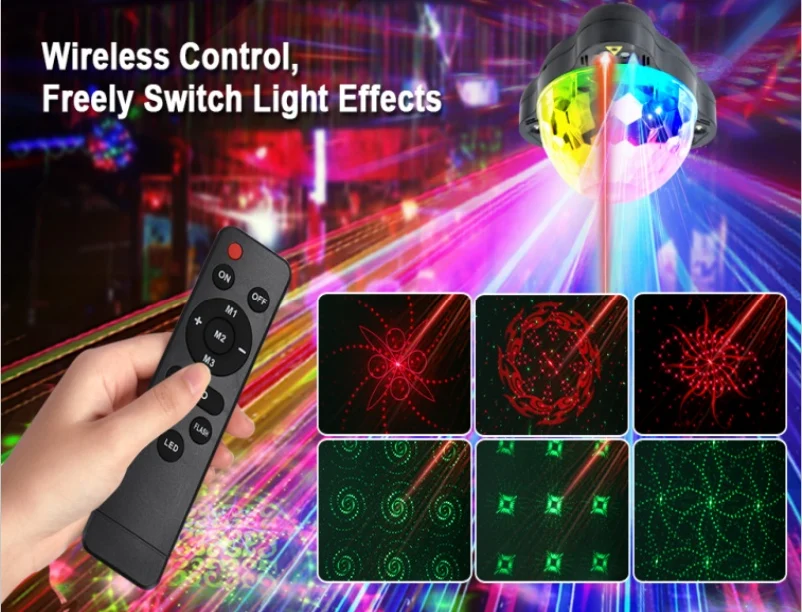 Sound Activated Disco Party Light with Remote Control