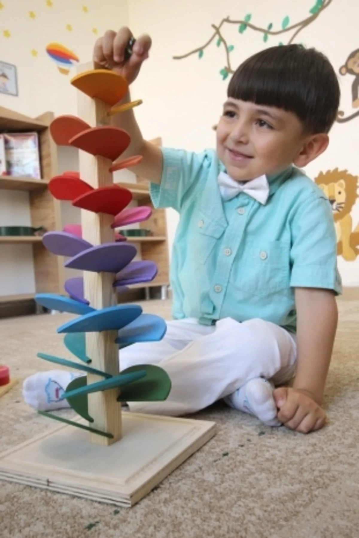 Waldorf sound tree educational toy with marble chime effects