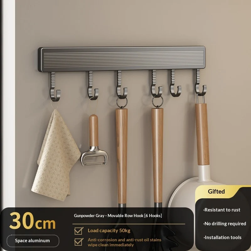 Space-Saving Wall-Mounted Hook for Kitchen Storage