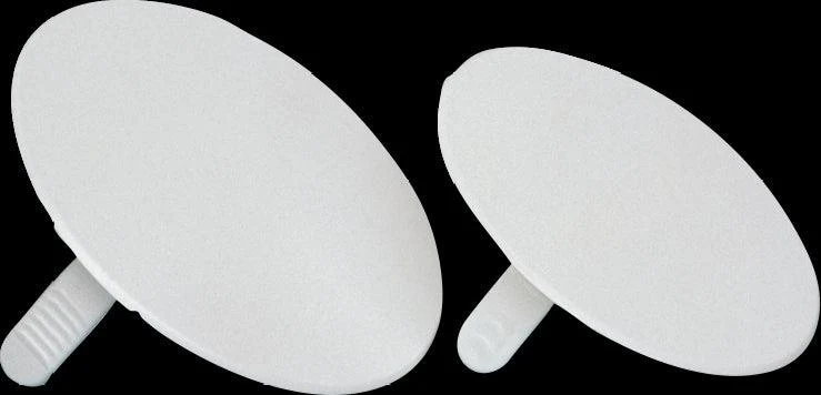White plastic cover for recessed junction boxes, 60mm diameter