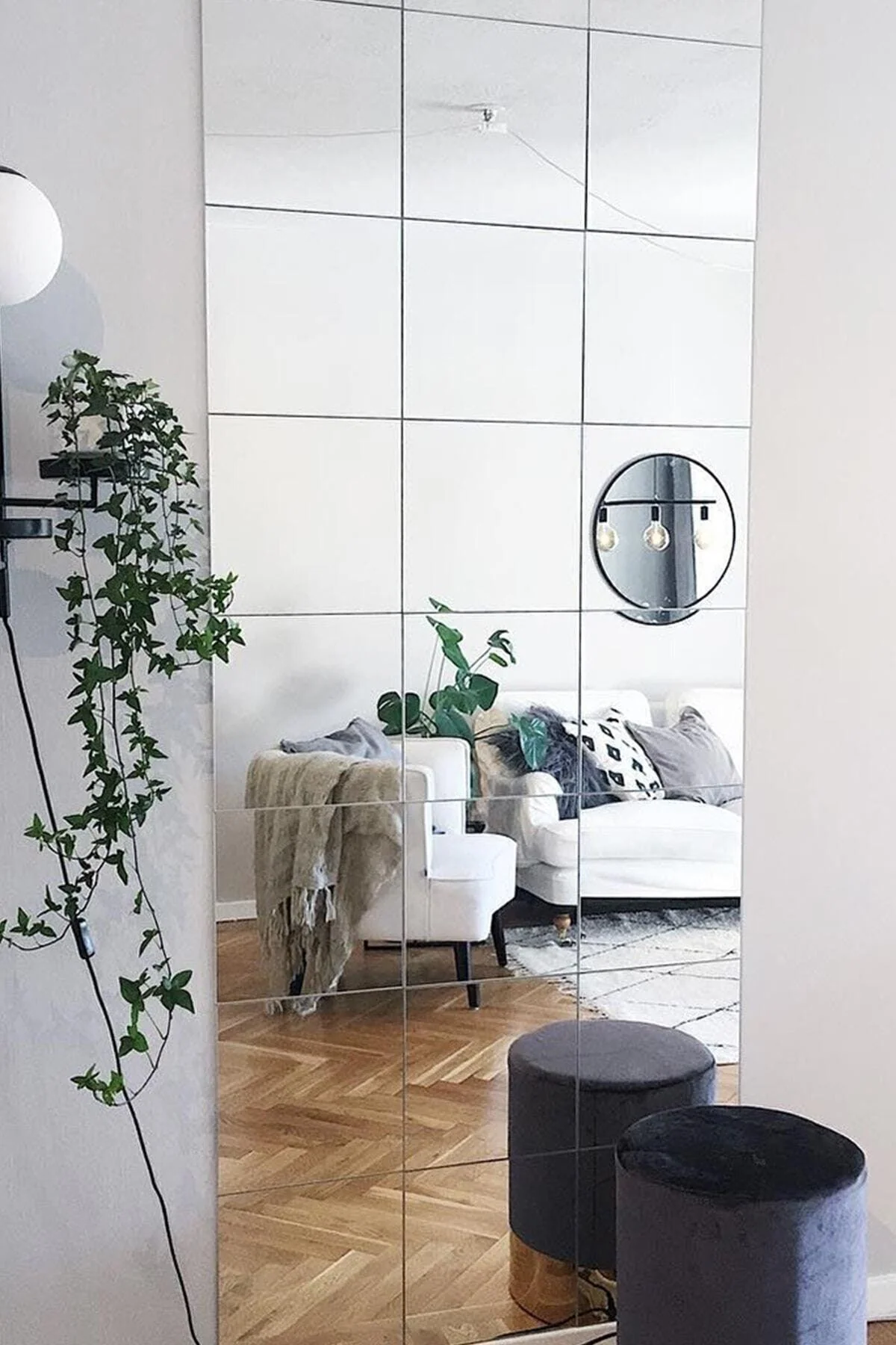 Four‑Piece Square Mirror Set 25 cm – 4 mm Glass