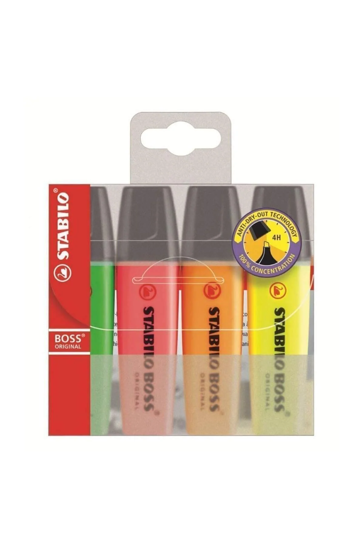 Set of 4 highlighter markers in assorted colors