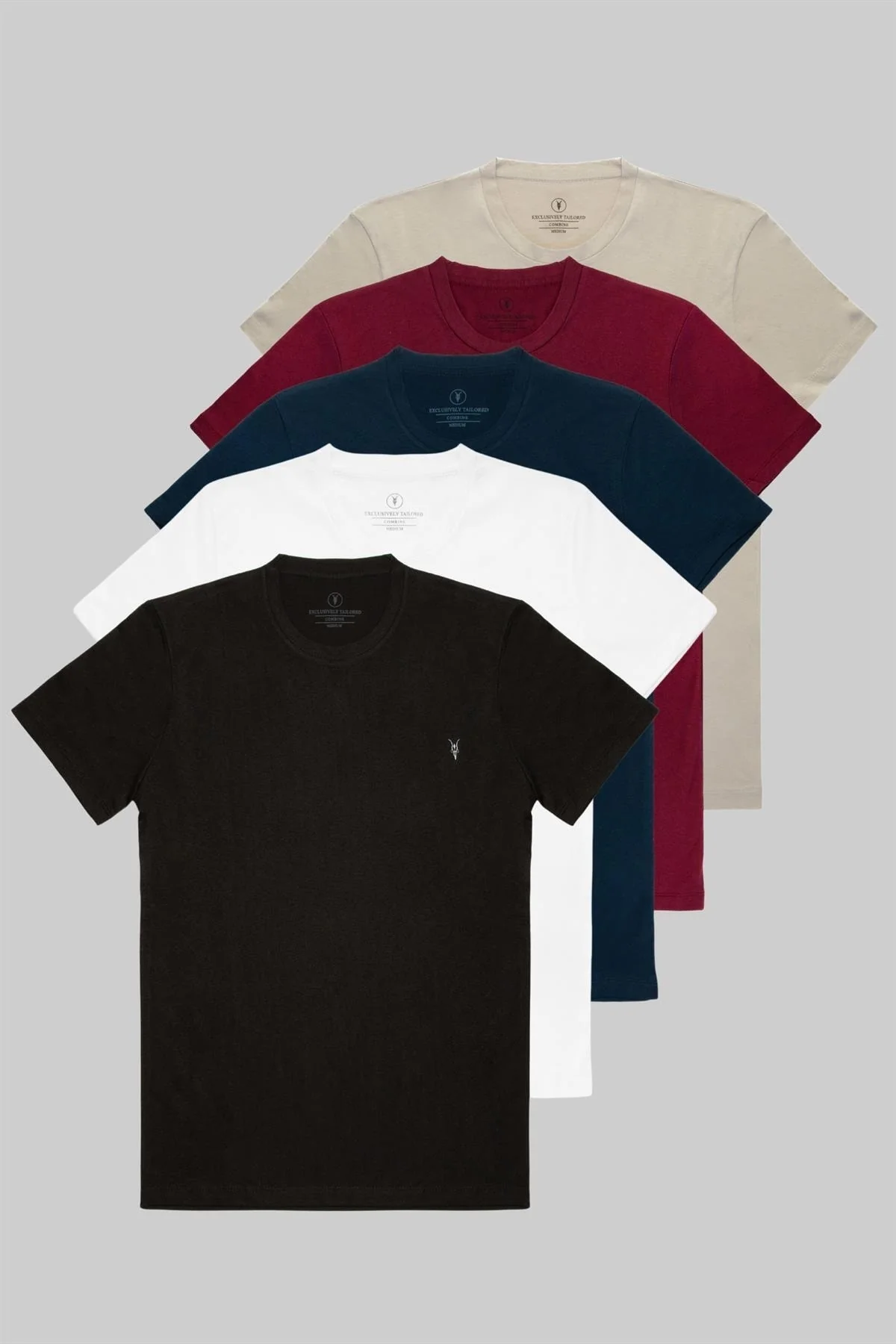 5-pack men's standard fit basic relaxed t-shirt set