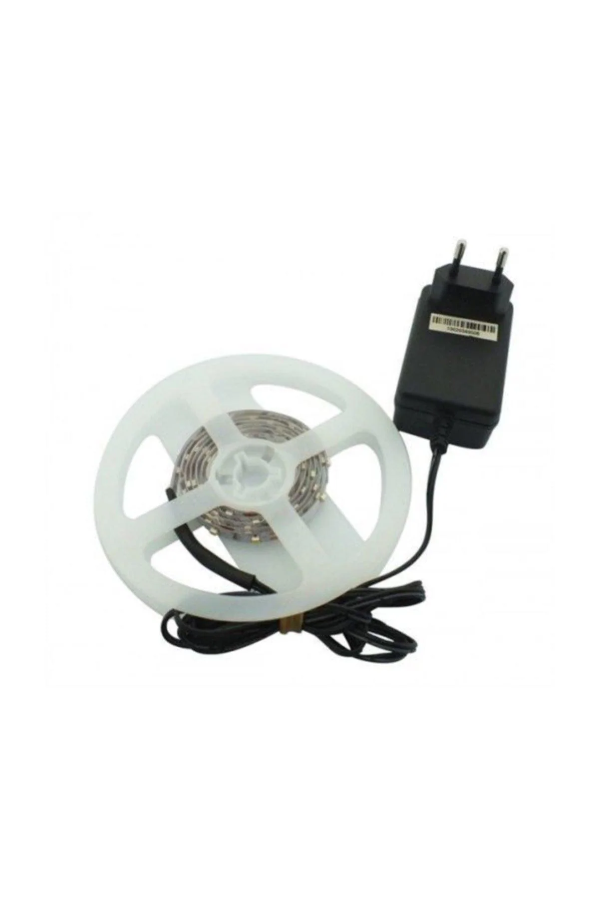 5 m Indoor White LED Strip Light – 2835 Chips, Plug‑and‑Play Adapter