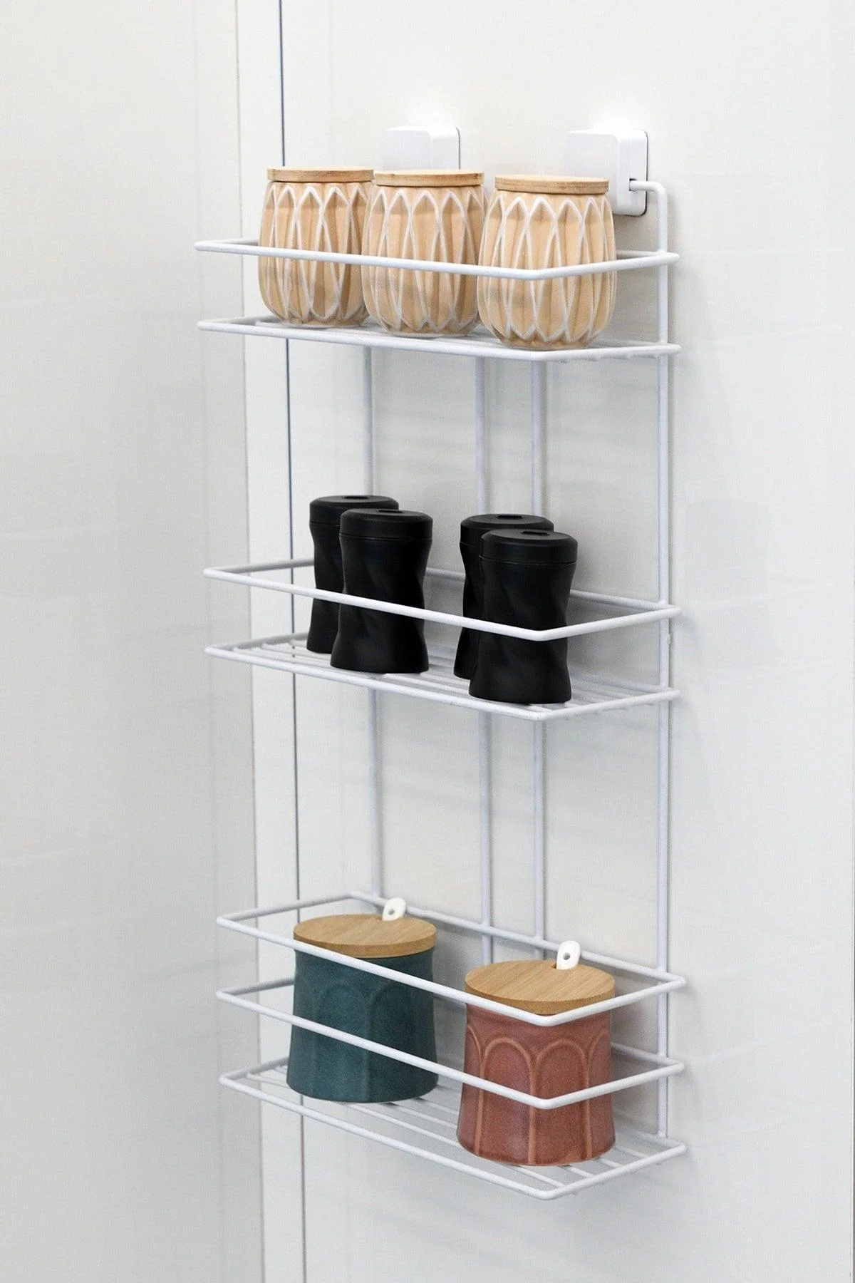 Strong adhesive shampoo bottle holder for bathroom and shower
