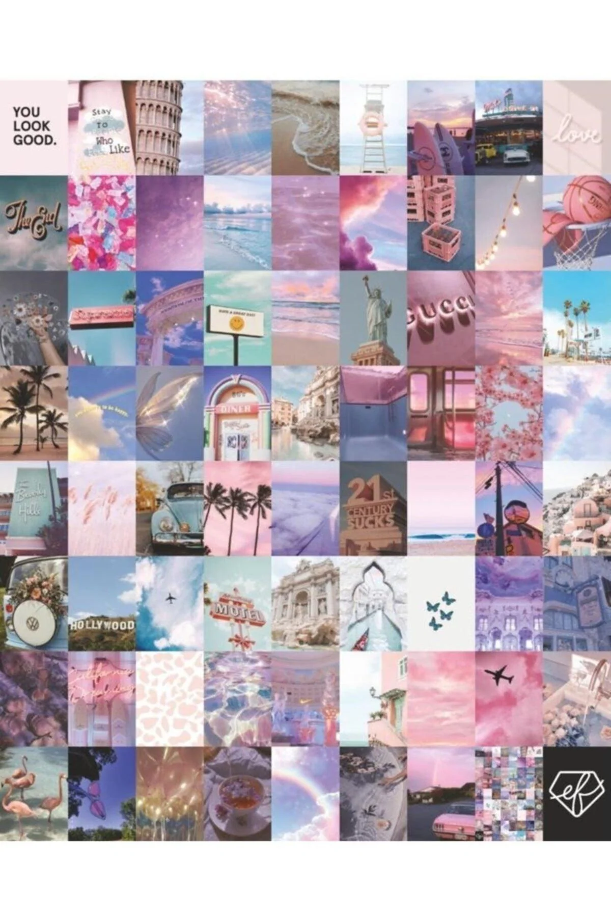 70-Piece Summer-Inspired Wall Poster Set for Room Decor