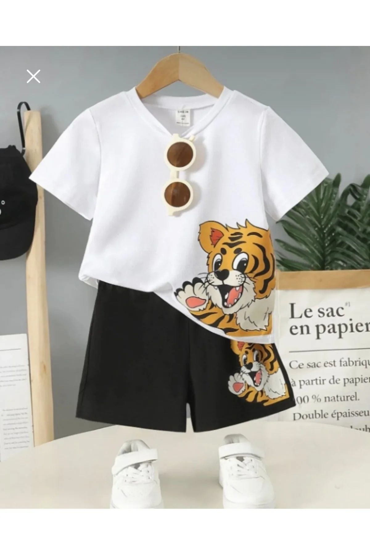 Summer kids’ shorts and top set with cotton fabric