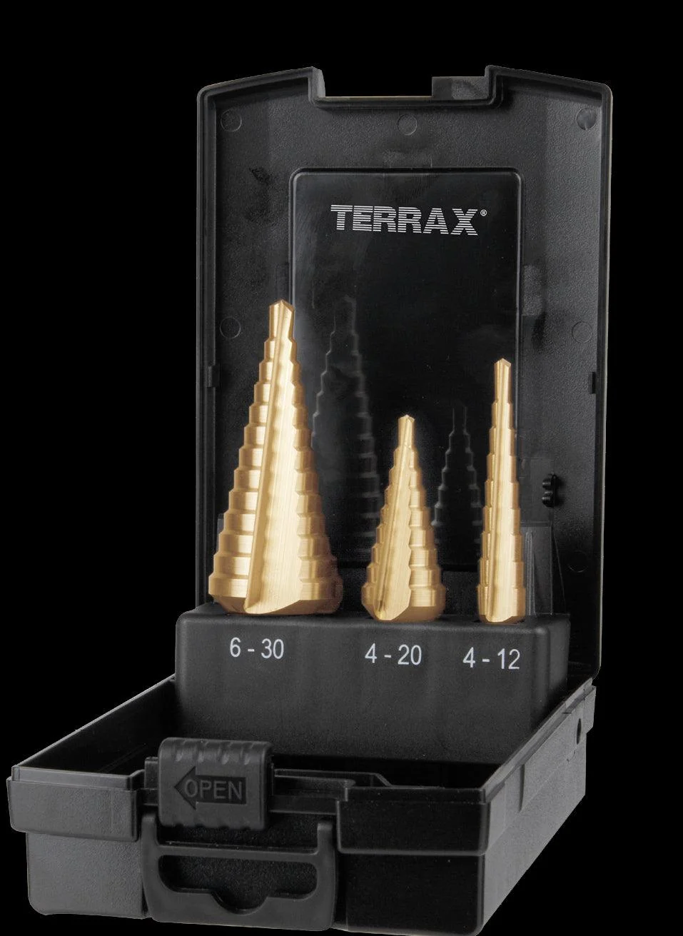 Three-Piece HSS Step Drill Bit Set (0.9 mm, 1 mm, 2 mm)