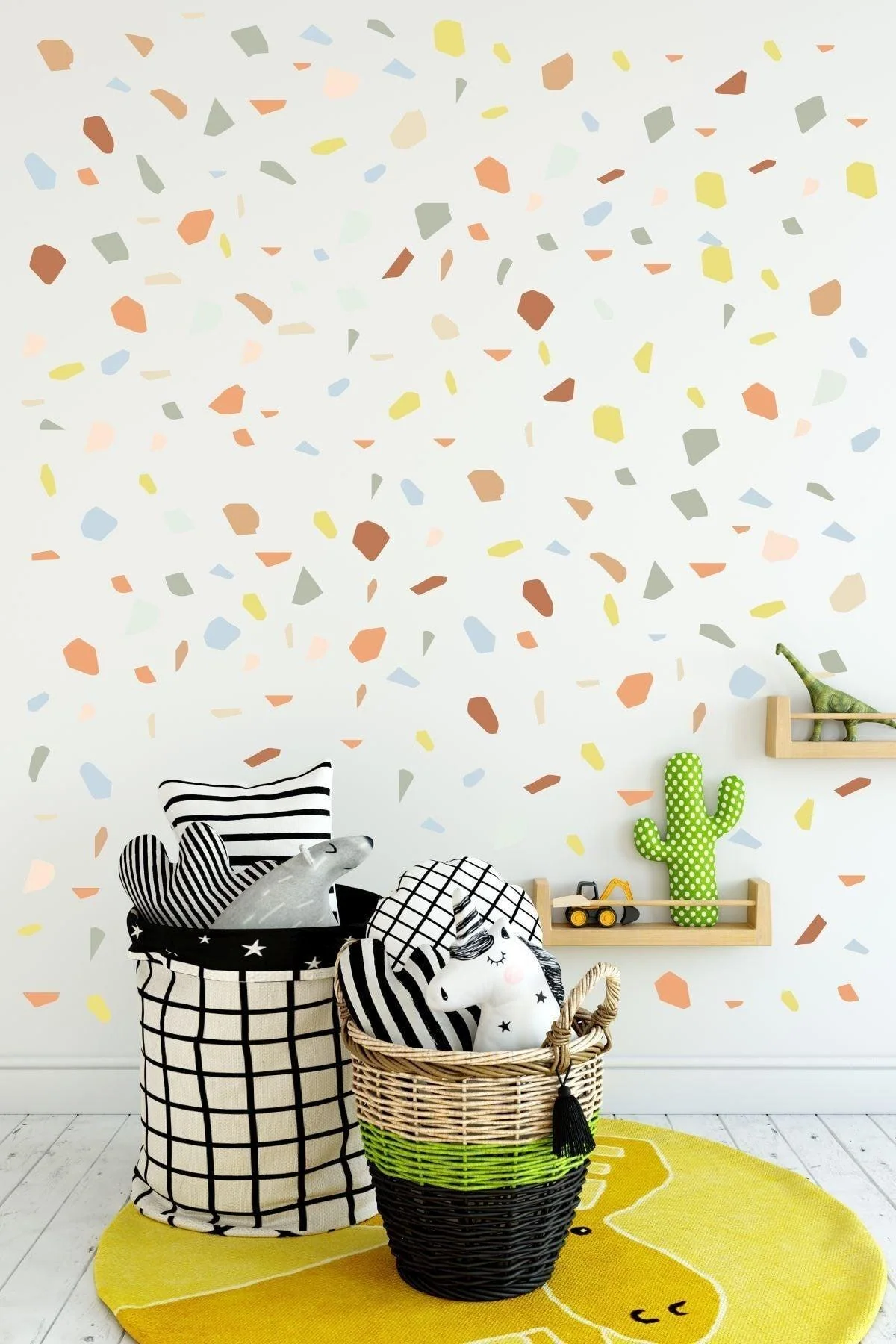 Terrazzo Stone Pattern Self‑Adhesive Wall Sticker Set