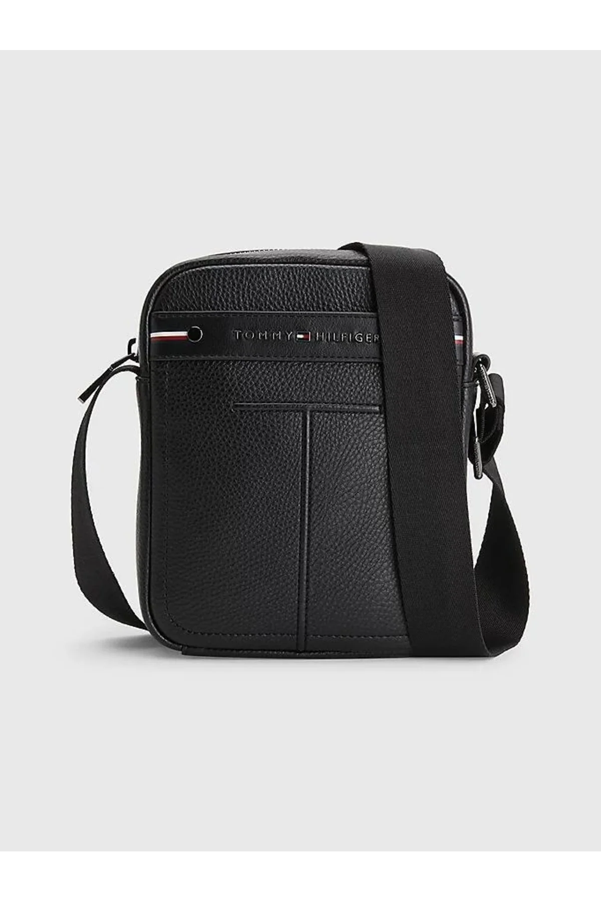 Gravel-textured crossbody bag with adjustable straps