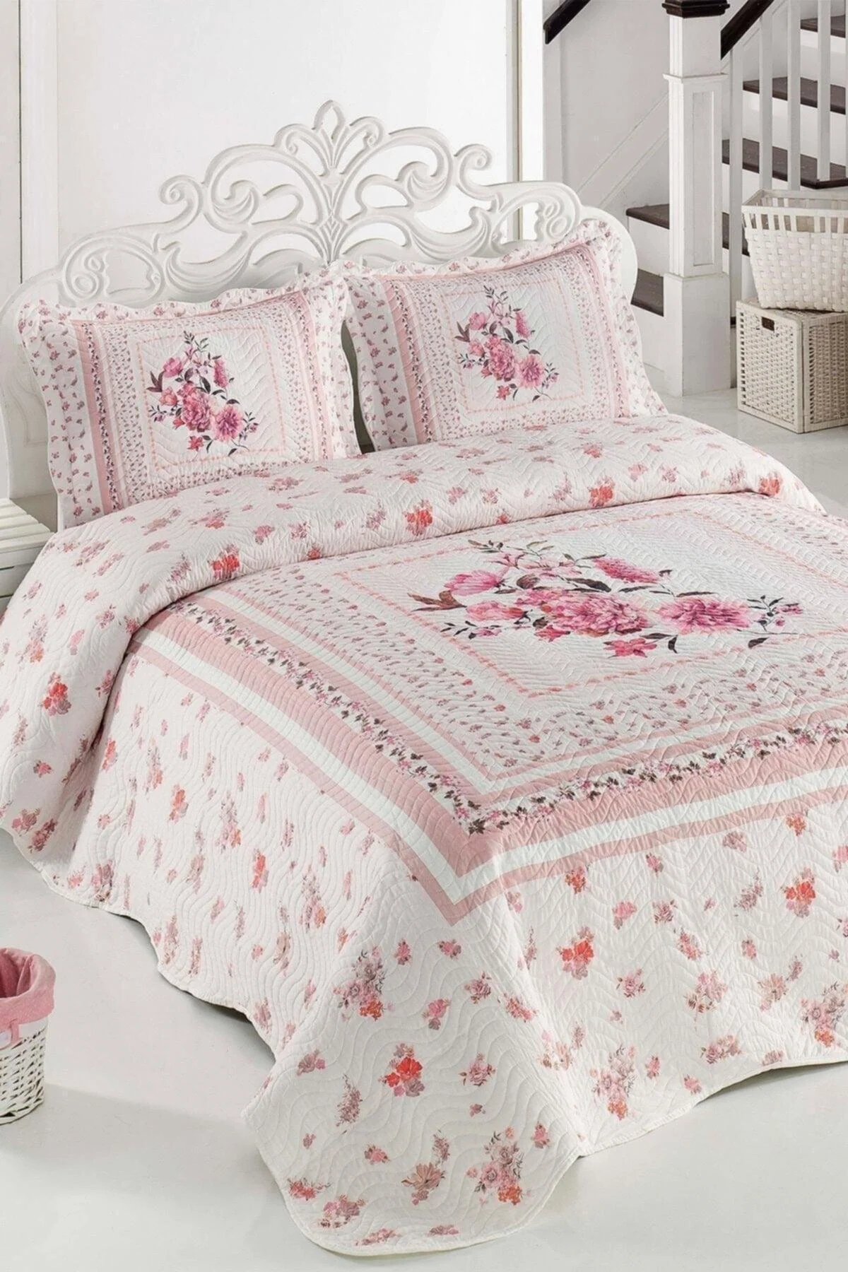 Double quilted bedspread in microfiber 180x220 cm
