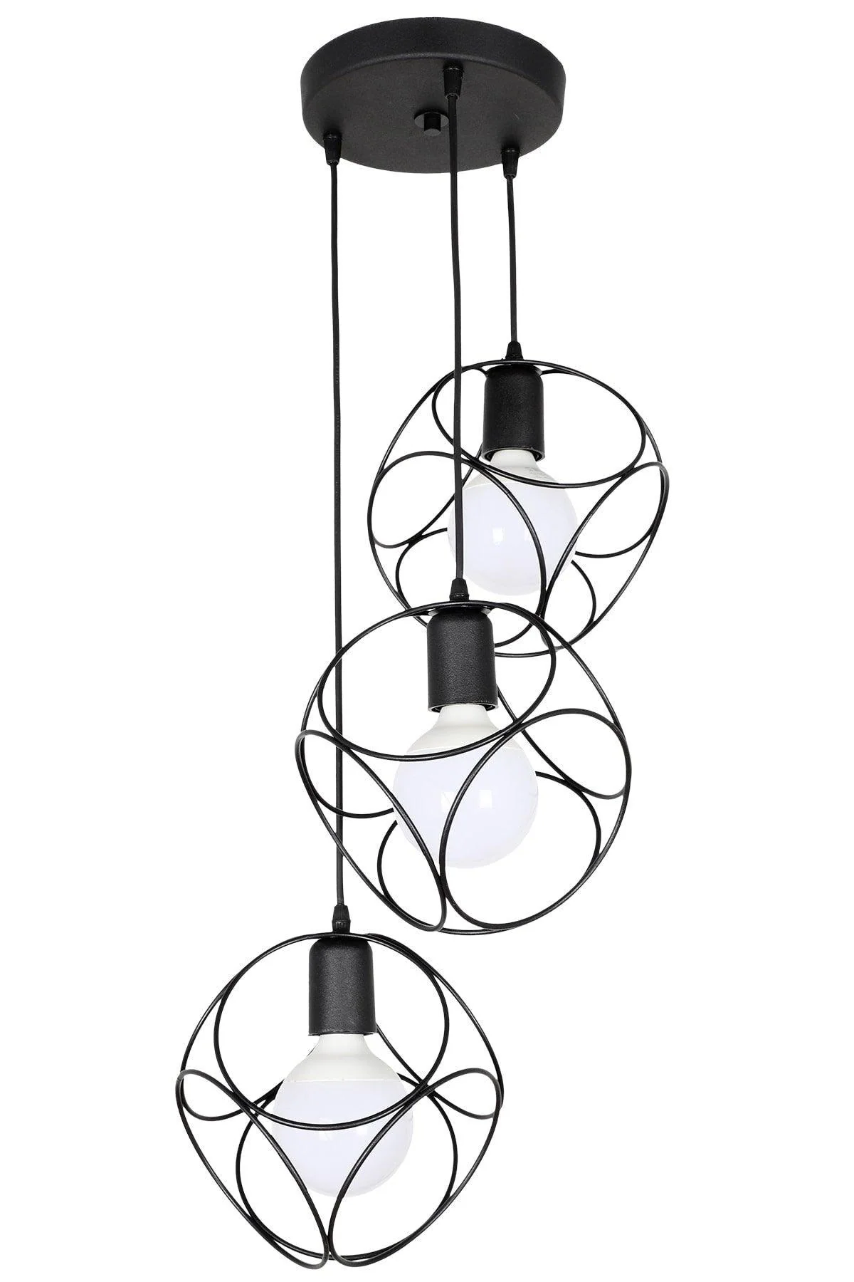 Black metal pipe-style wall lamp for hallways and cafes