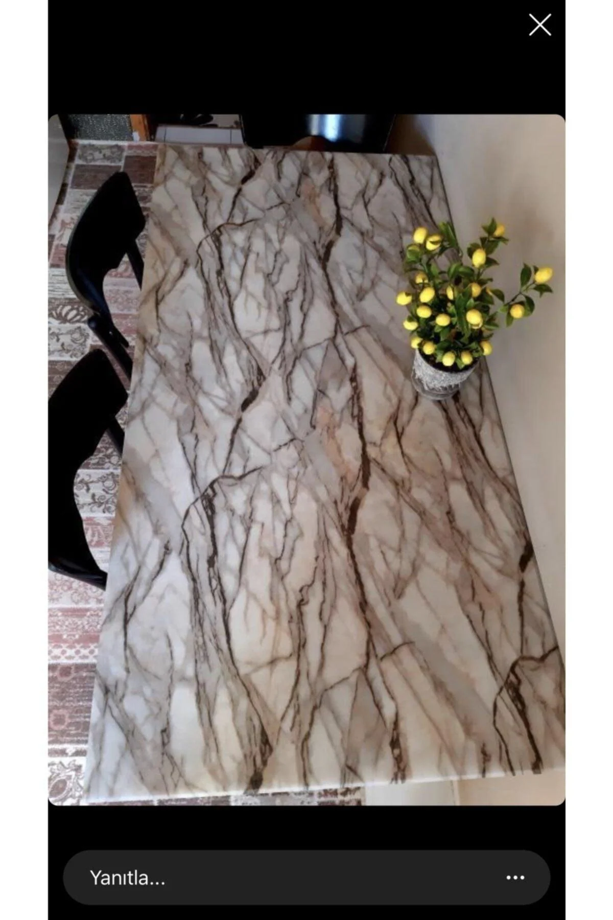 Non-slip thick marble-pattern tablecloth in gray