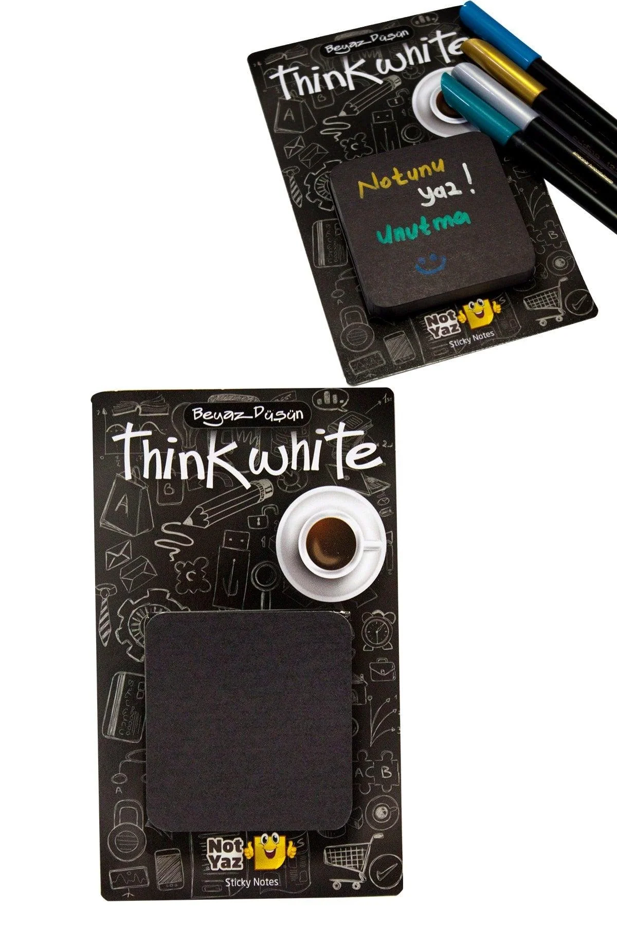 Black and White Adhesive Notepad Set