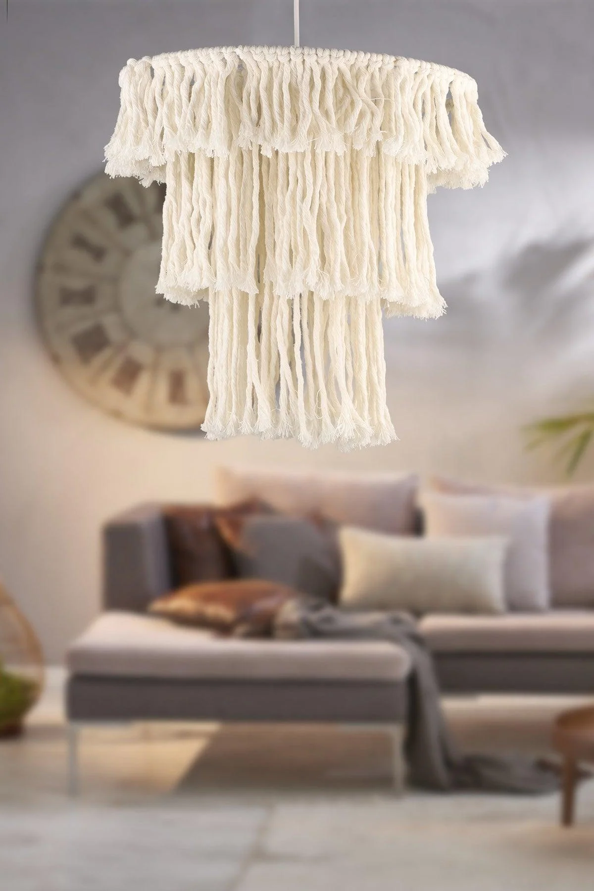 Single pendant light with metal shade, 35 cm diameter, 80 cm length