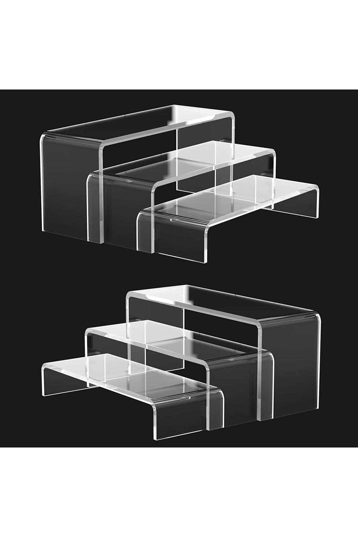 Acrylic riser display shelves set for home or store