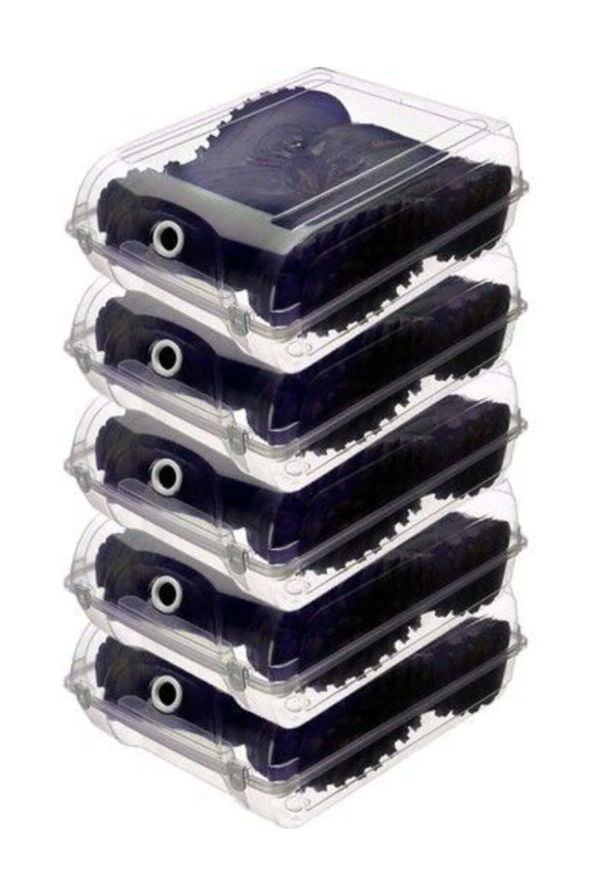 Set of 5 transparent shoe storage boxes with ventilation