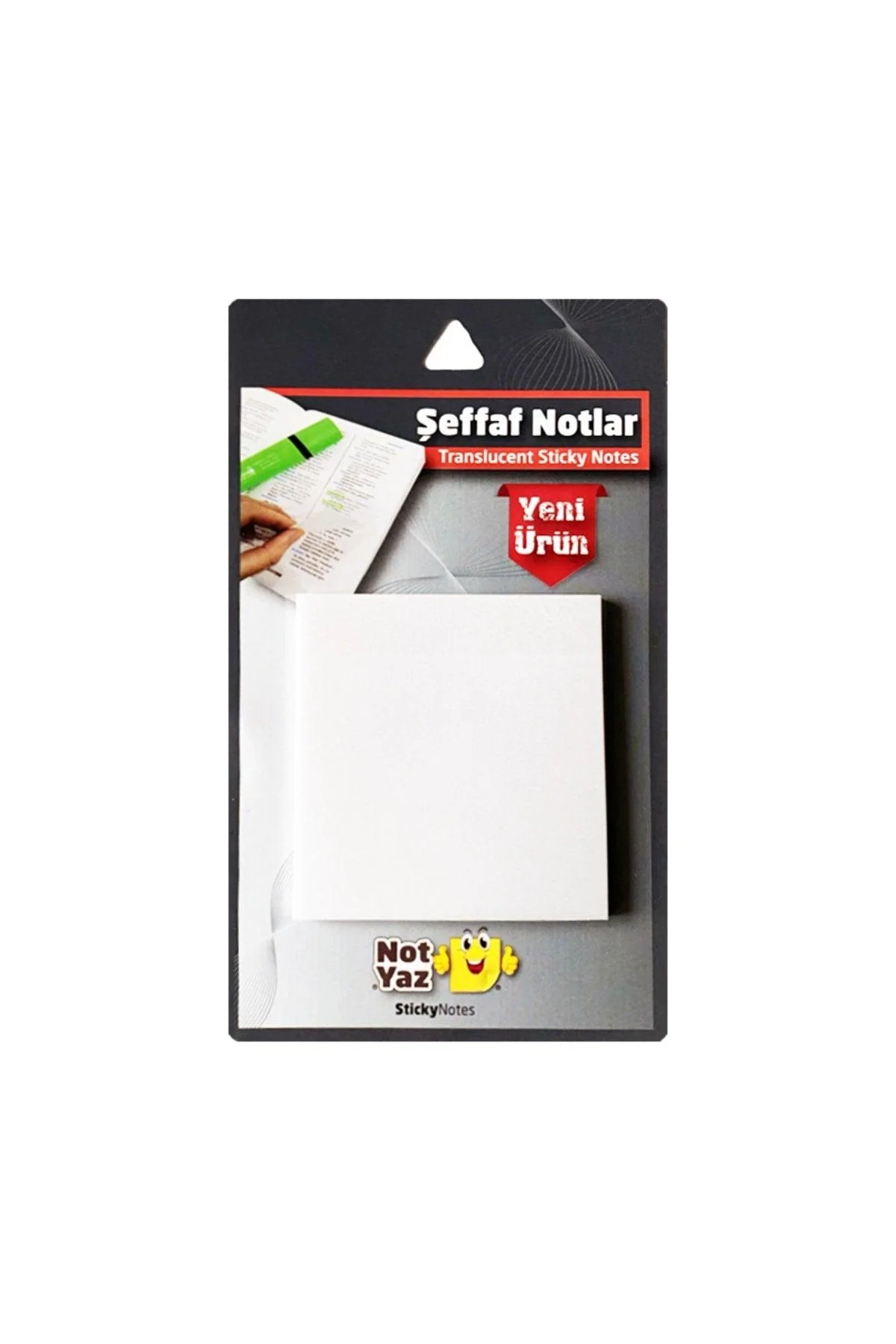 50-Sheet Adhesive Notepad with Transparent Pages, 75 x 75 mm