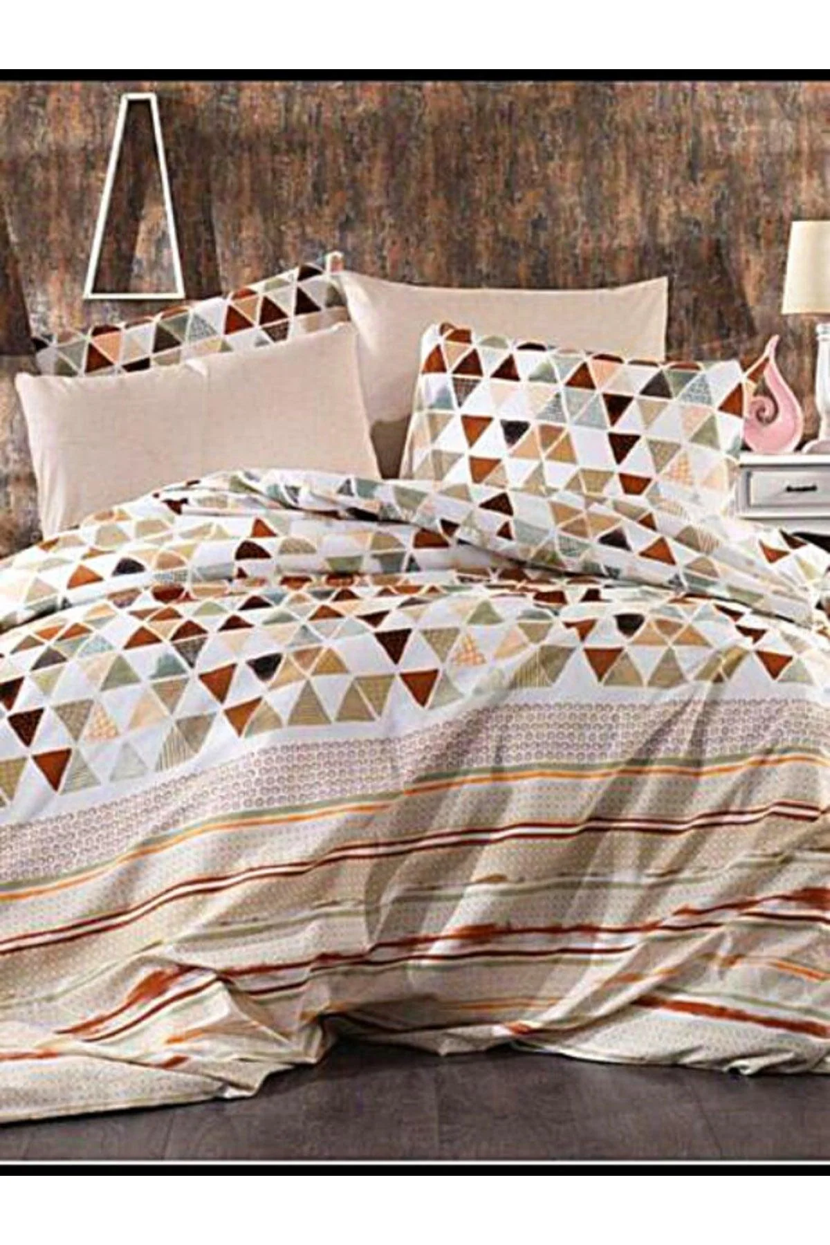 Triangle Pattern Single Duvet Cover Set