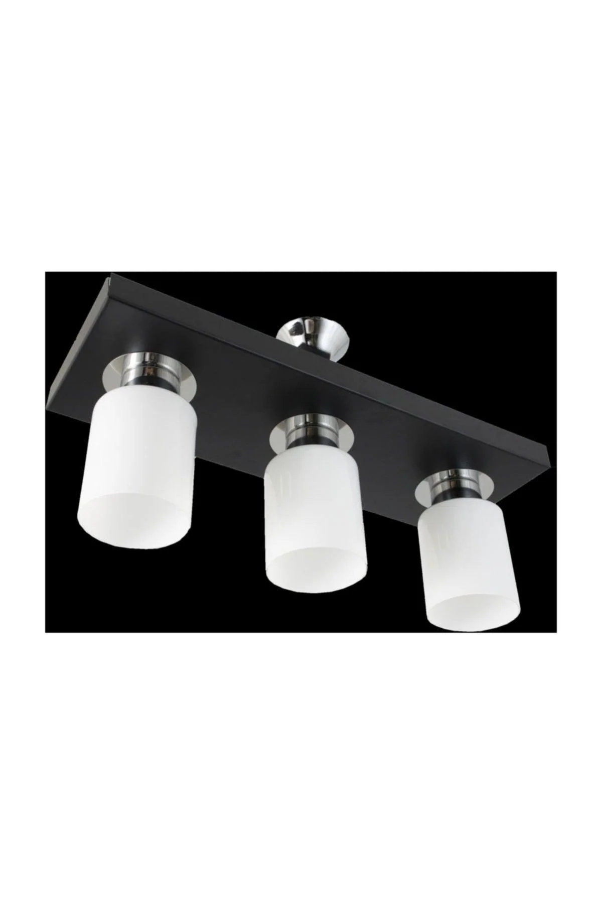 Rectangle metal chandelier with black finish and energy-saving bulbs