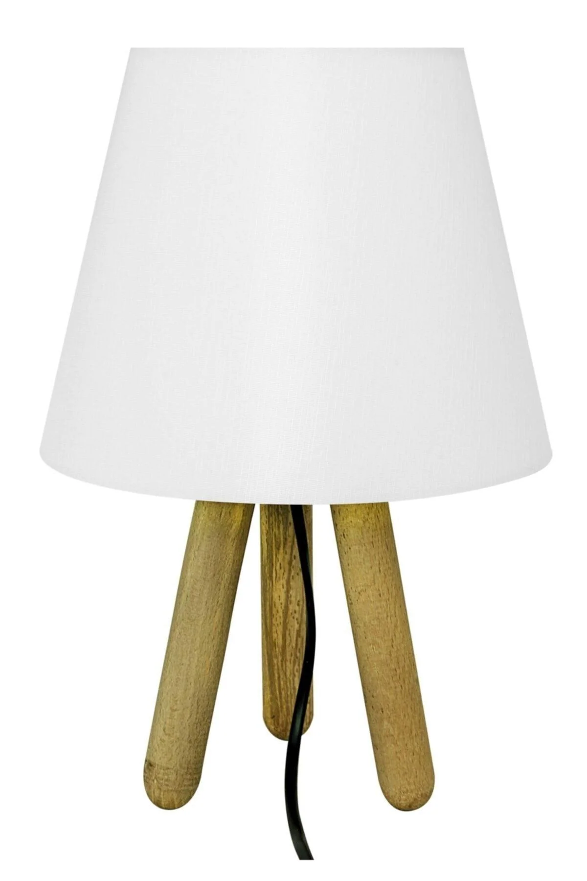 White tripod table lamp with E27 socket, 15 cm diameter x 20 cm height