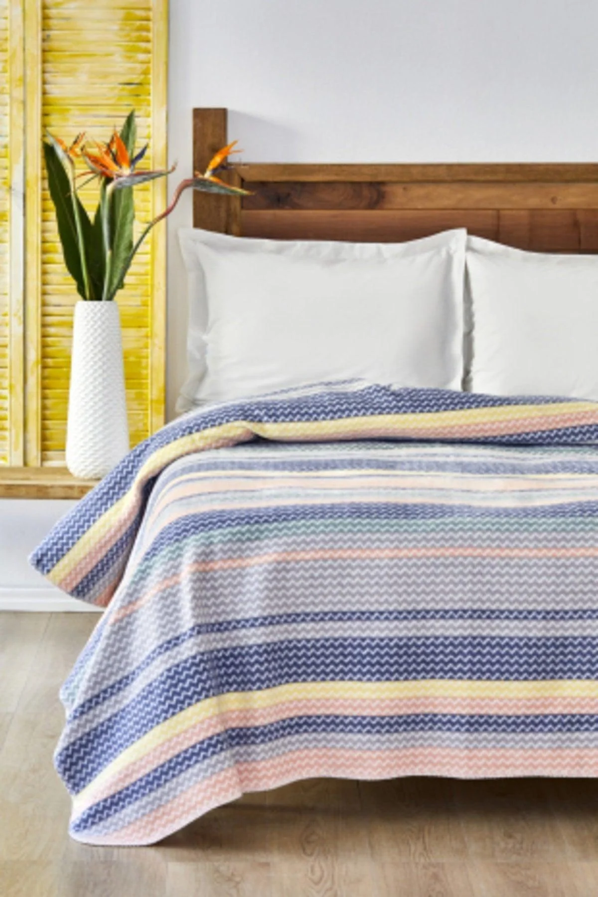 Double blanket 180 x 220 cm in indigo with cotton blend