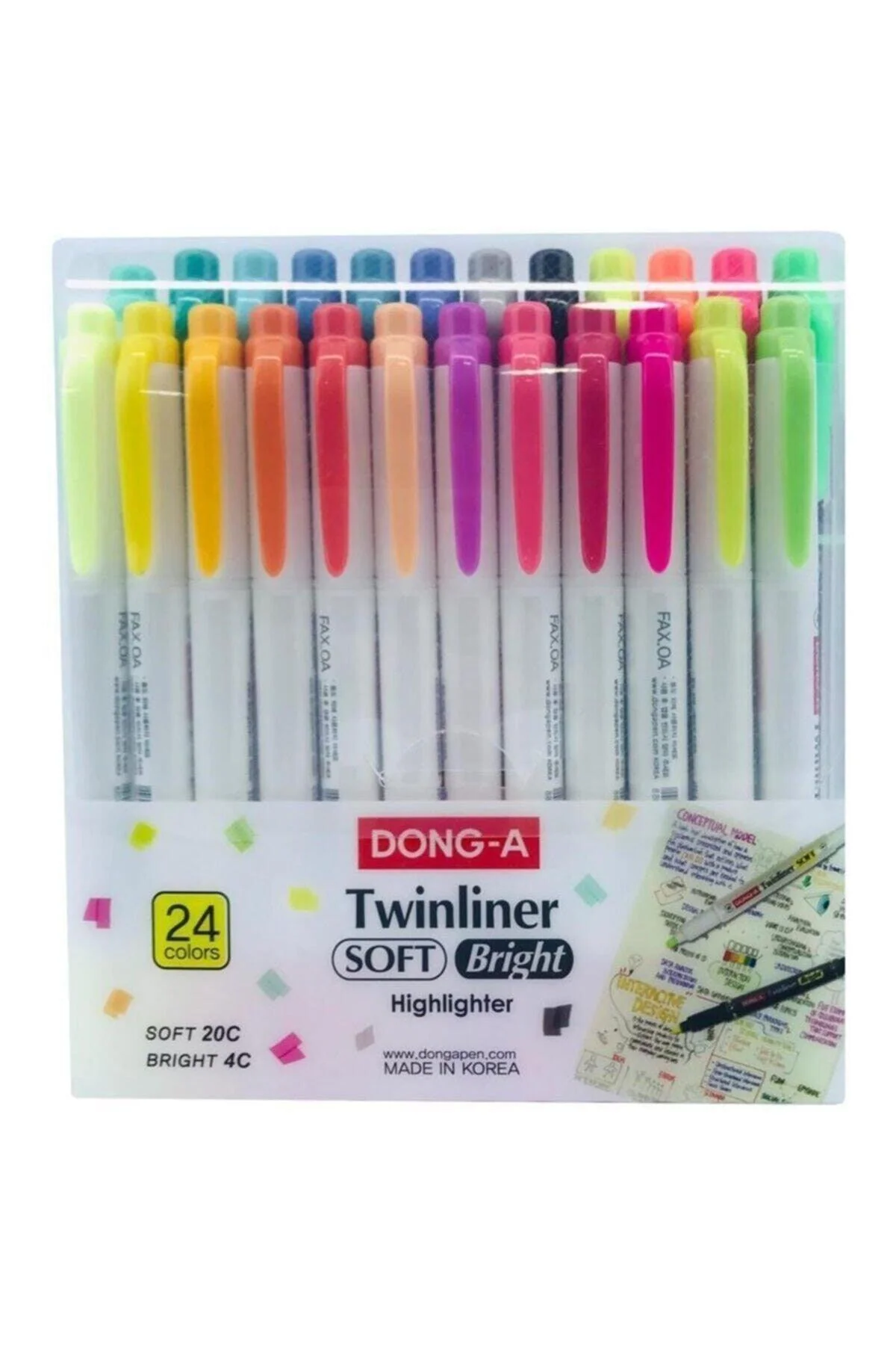 Double-sided highlighter with soft tip, 2.2mm barrel size