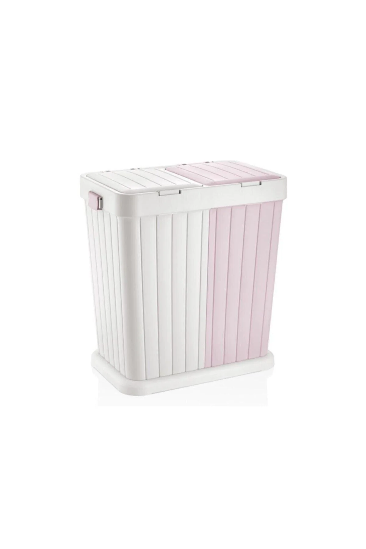 80-litre two-compartment laundry hamper with automatic lid