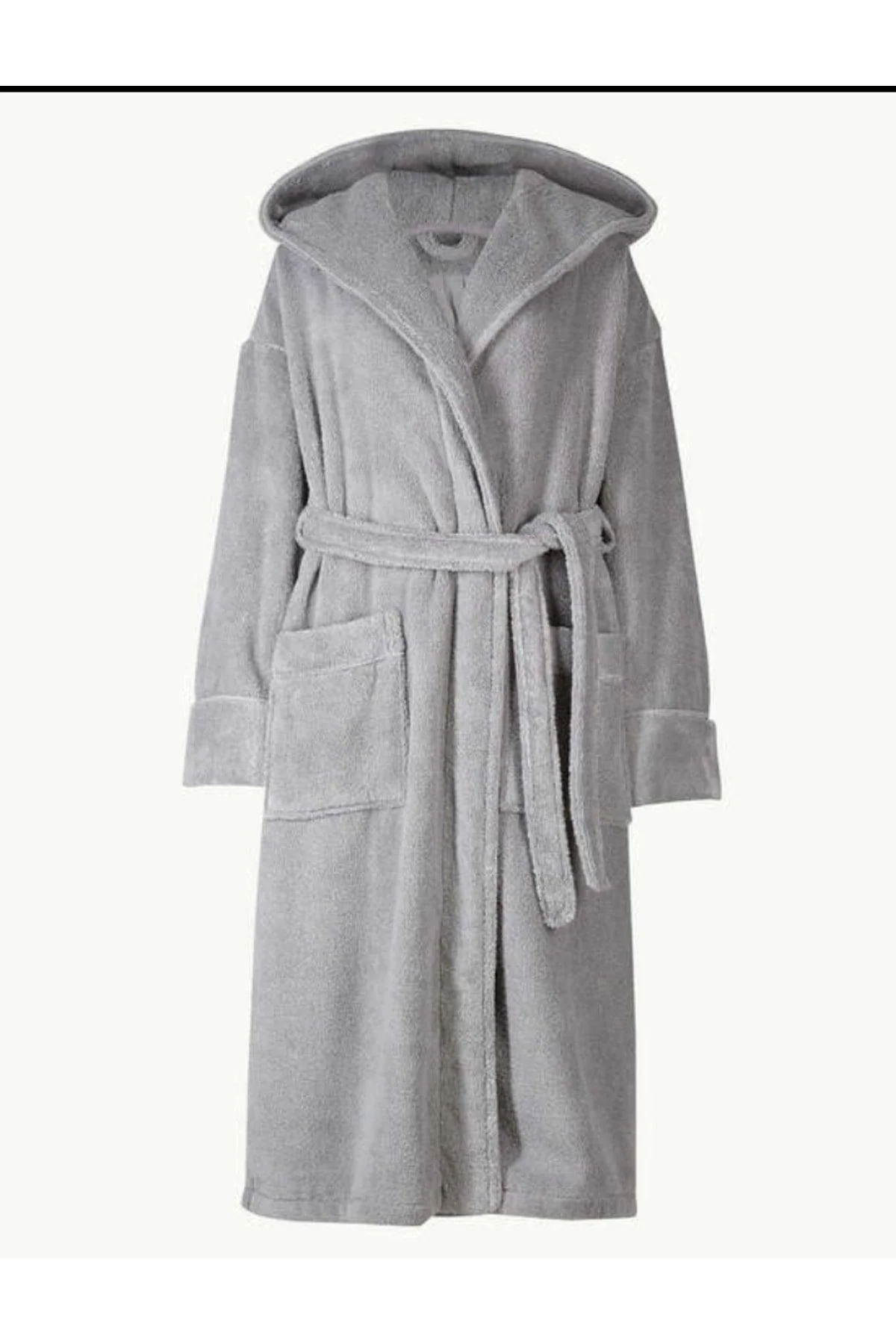 Extra-large cotton hooded bathrobe