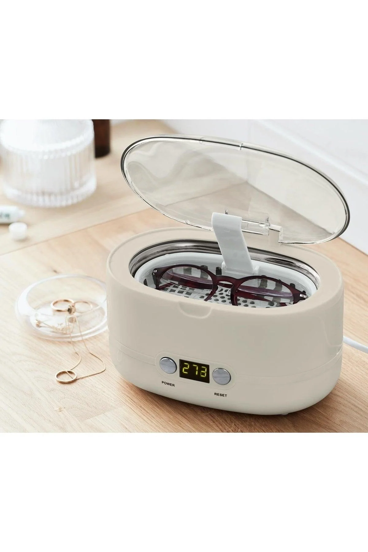 50-watt ultrasonic jewelry cleaner with timer